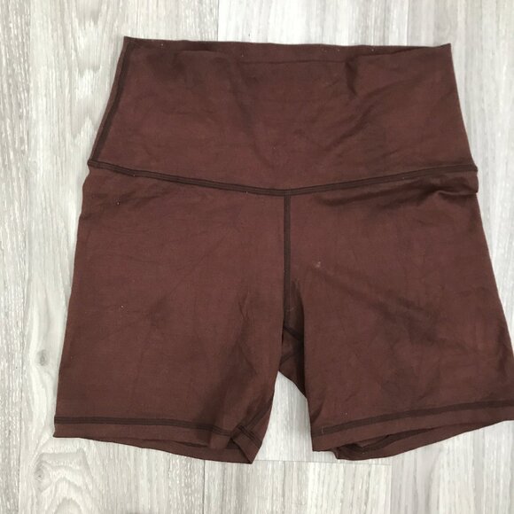 Set Active Brown Biker Shorts HIgh Rise Womens Medium - Picture 1 of 6